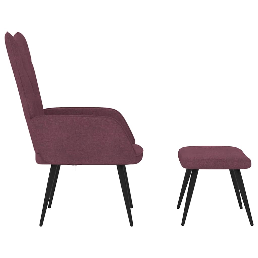Relaxsessel mit Hocker Lila Stoff