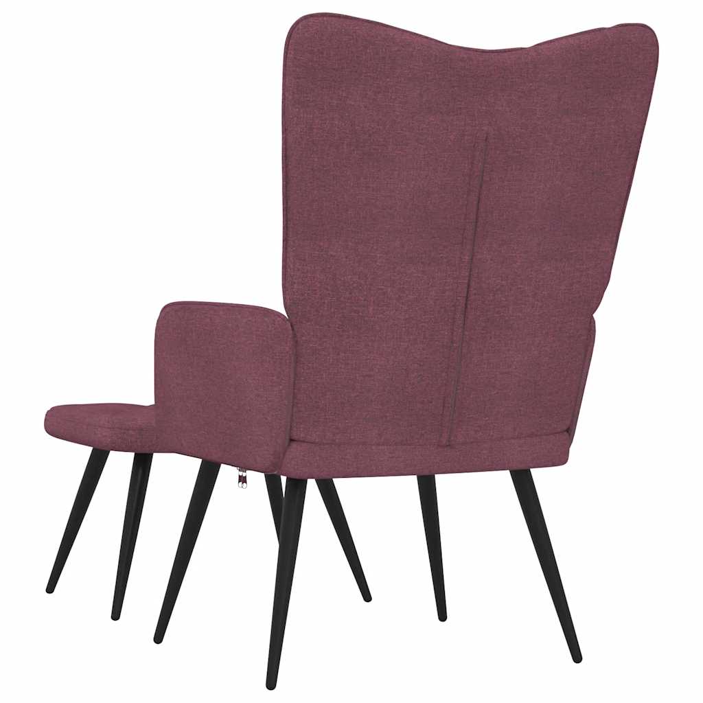 Relaxsessel mit Hocker Lila Stoff