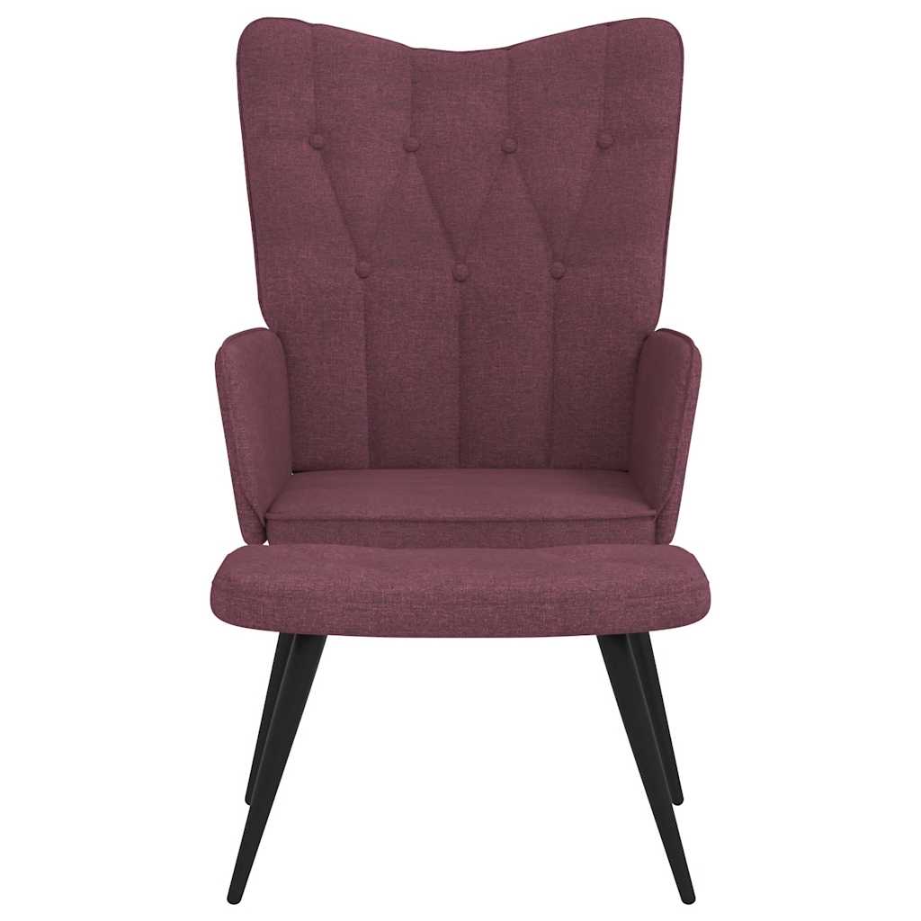 Relaxsessel mit Hocker Lila Stoff