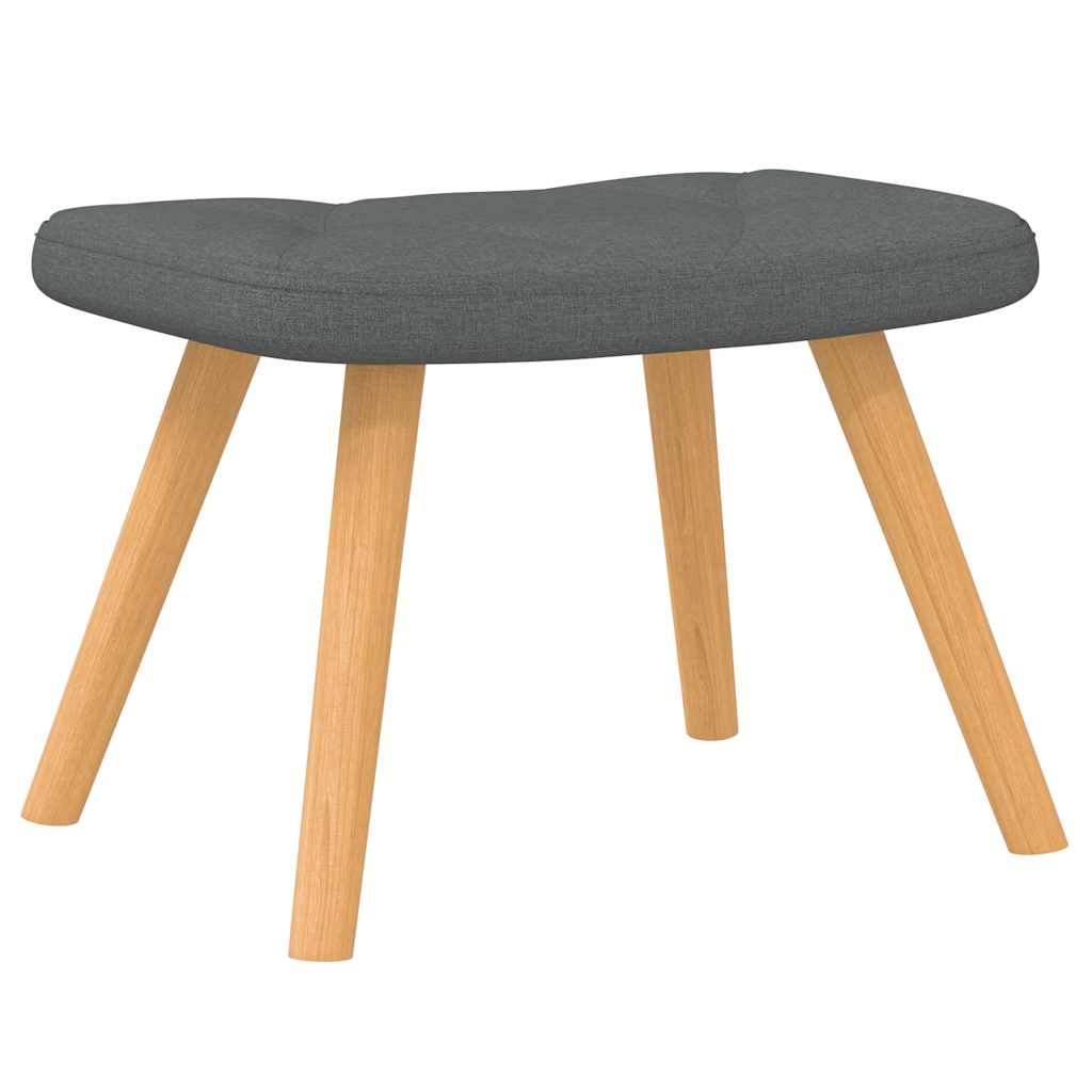 Chaise à bascule avec tabouret en tissu gris foncé
