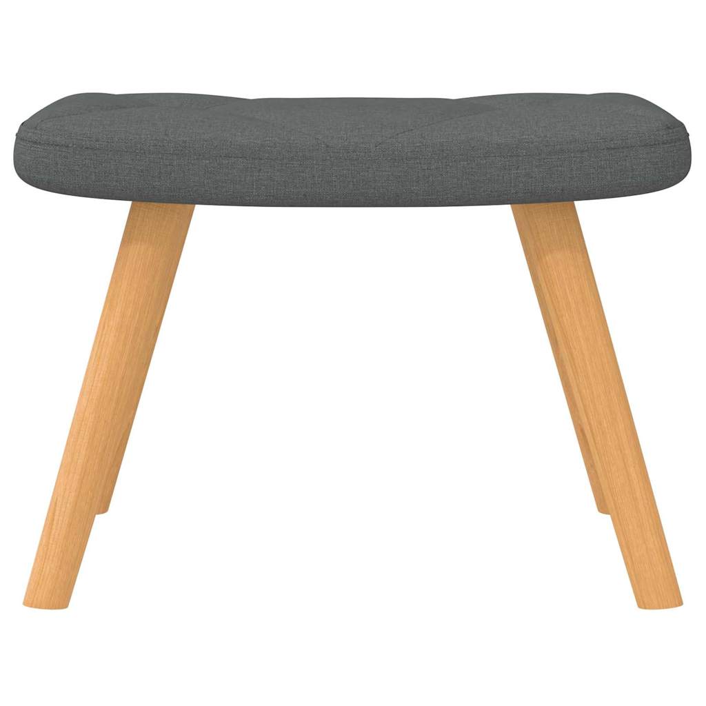 Chaise à bascule avec tabouret en tissu gris foncé