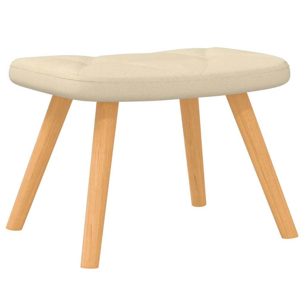 Chaise à bascule avec tabouret en tissu crème