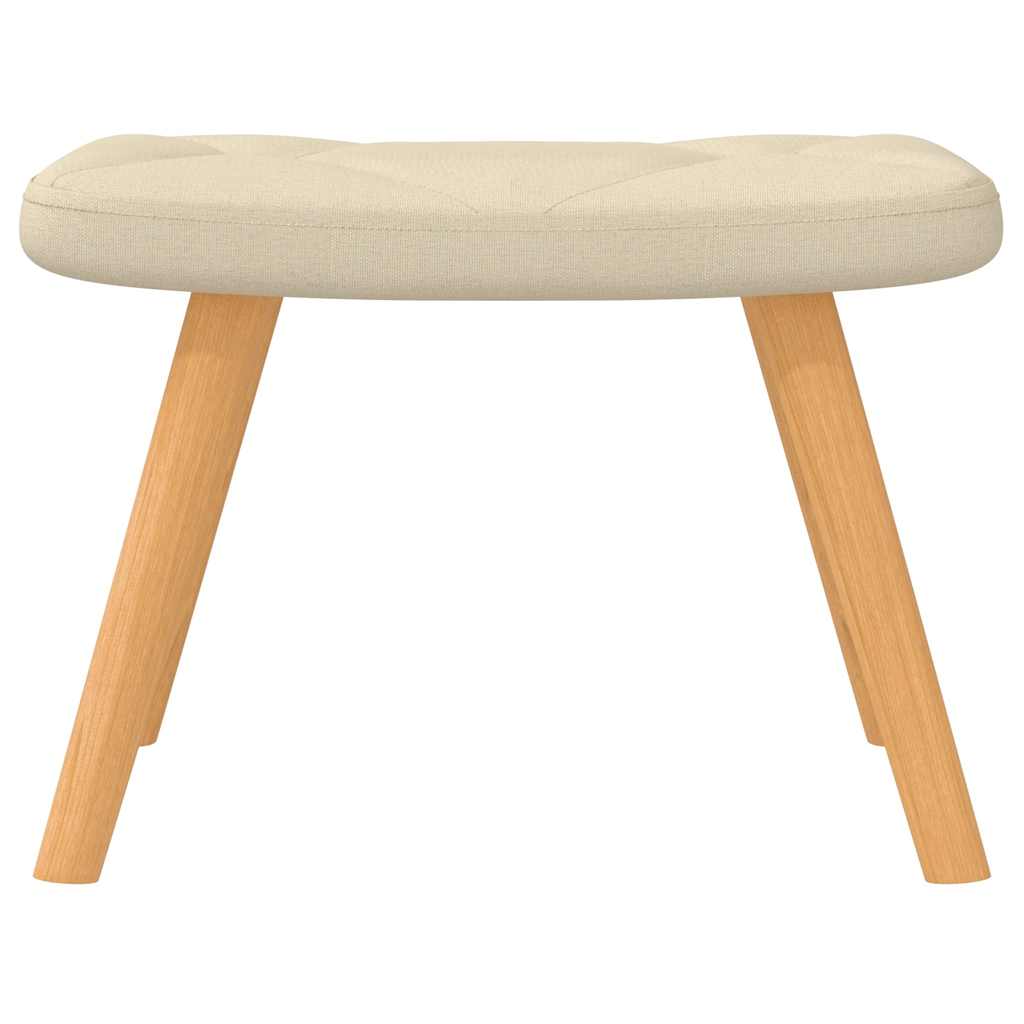 Chaise à bascule avec tabouret en tissu crème