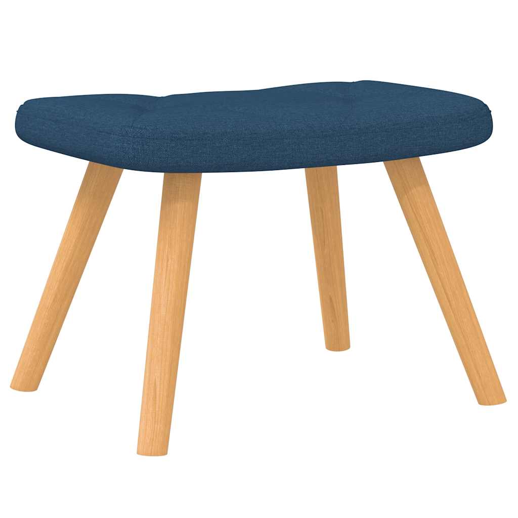 Chaise à bascule avec tabouret en tissu bleu