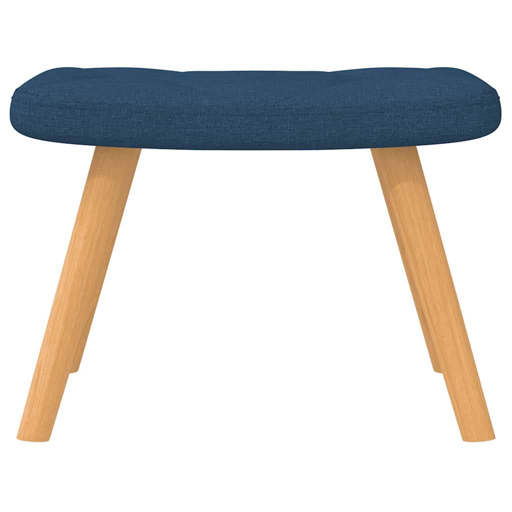 Chaise à bascule avec tabouret en tissu bleu