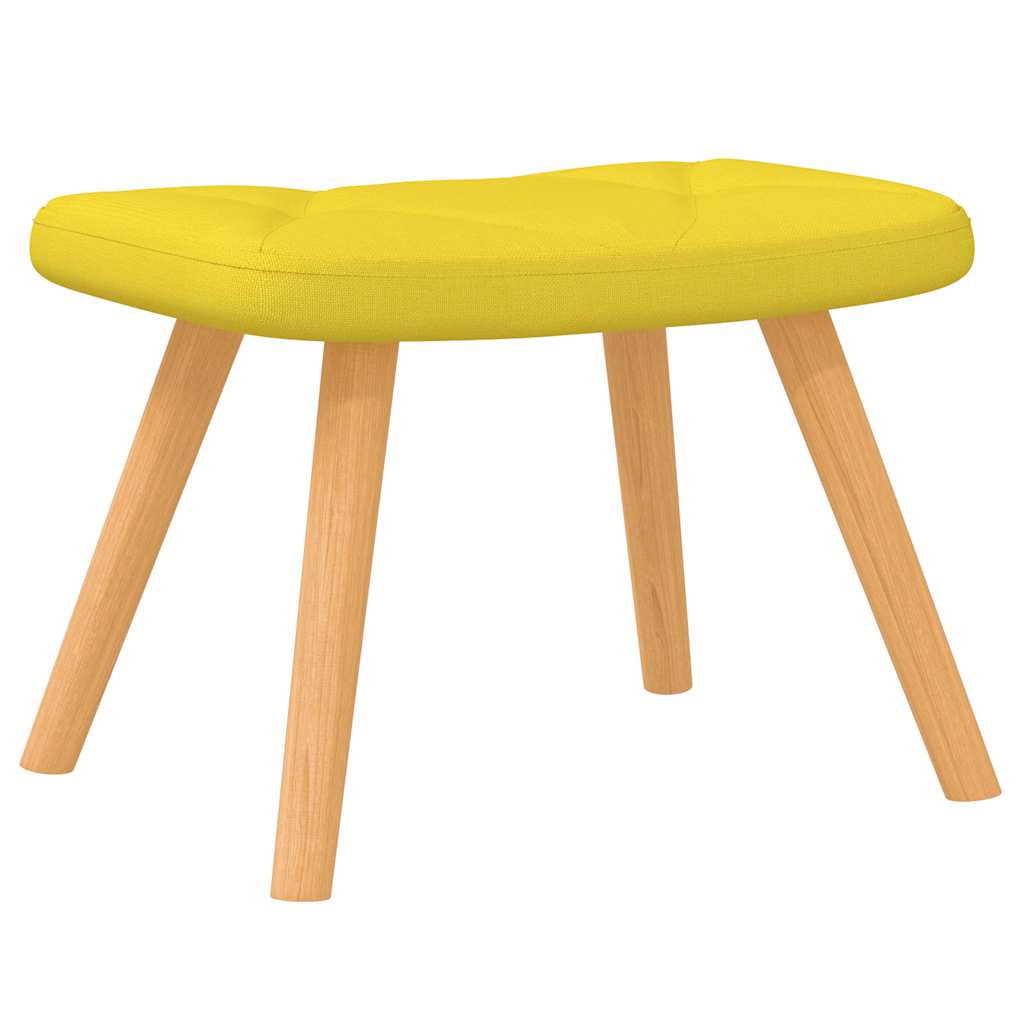 Chaise à bascule avec tabouret en tissu jaune moutarde
