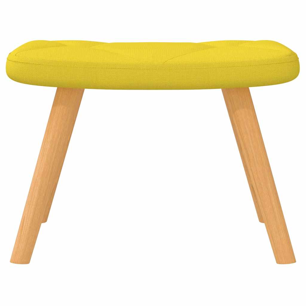 Chaise à bascule avec tabouret en tissu jaune moutarde
