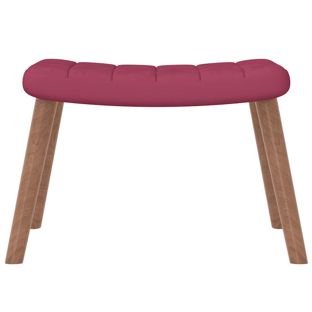 Relaxsessel mit Hocker Weinrot Samt