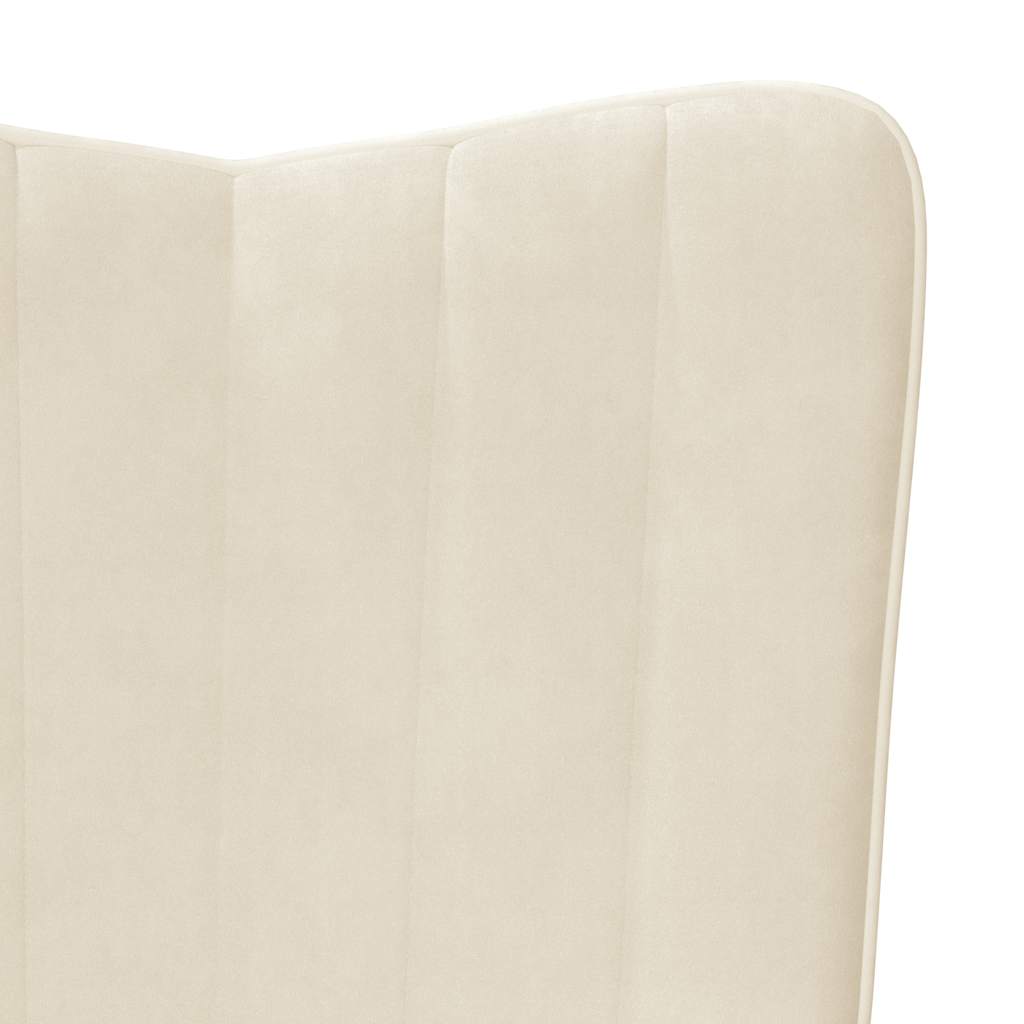 Relaxsessel mit Hocker Cremeweiß Samt