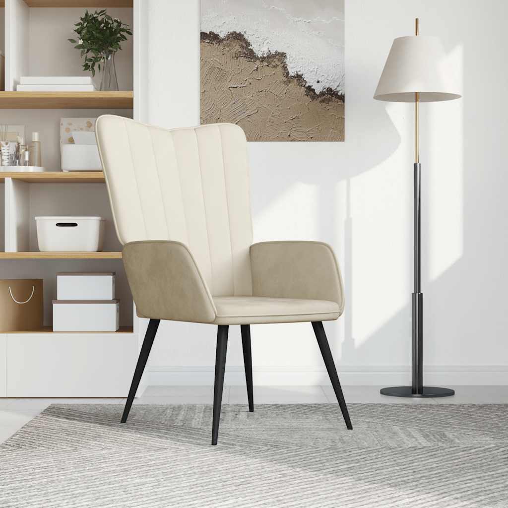 Relaxsessel Cremeweiß Samt