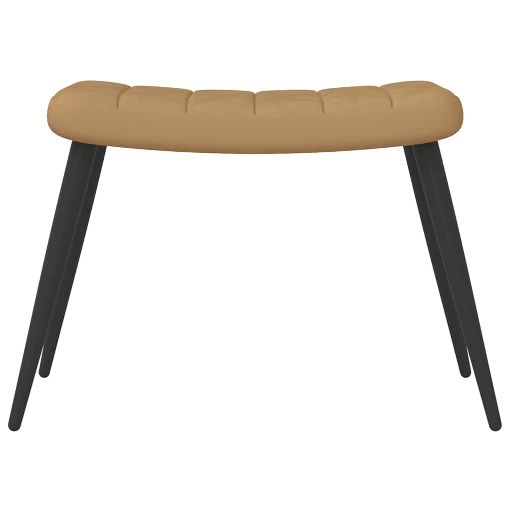Relaxsessel mit Hocker Braun Samt