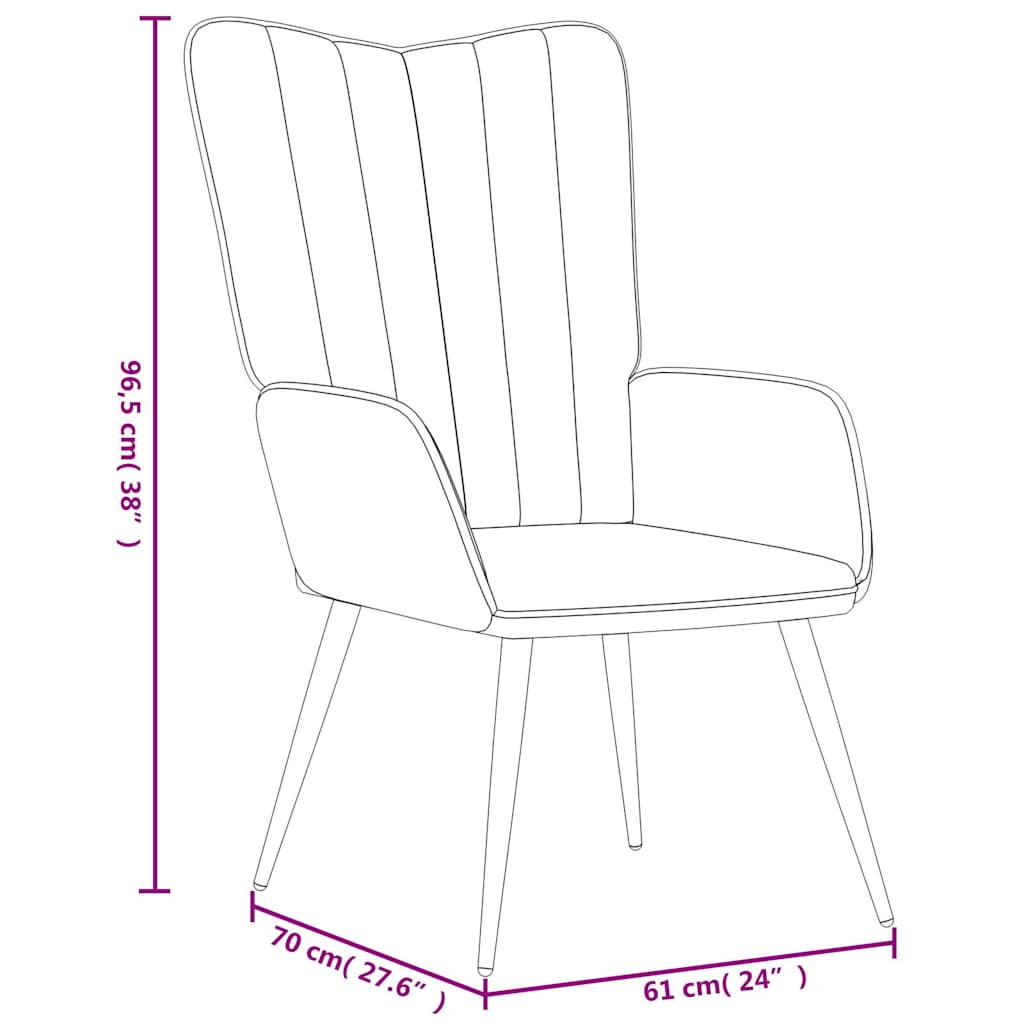 Relaxsessel mit Hocker Braun Samt