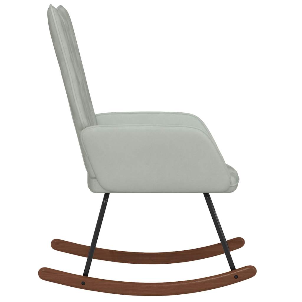 Fauteuil à bascule en velours gris clair