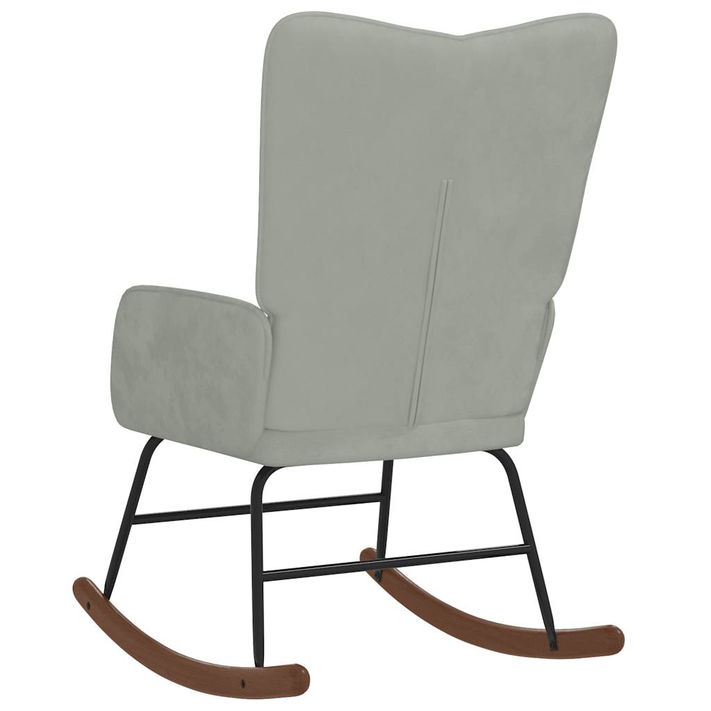 Fauteuil à bascule en velours gris clair