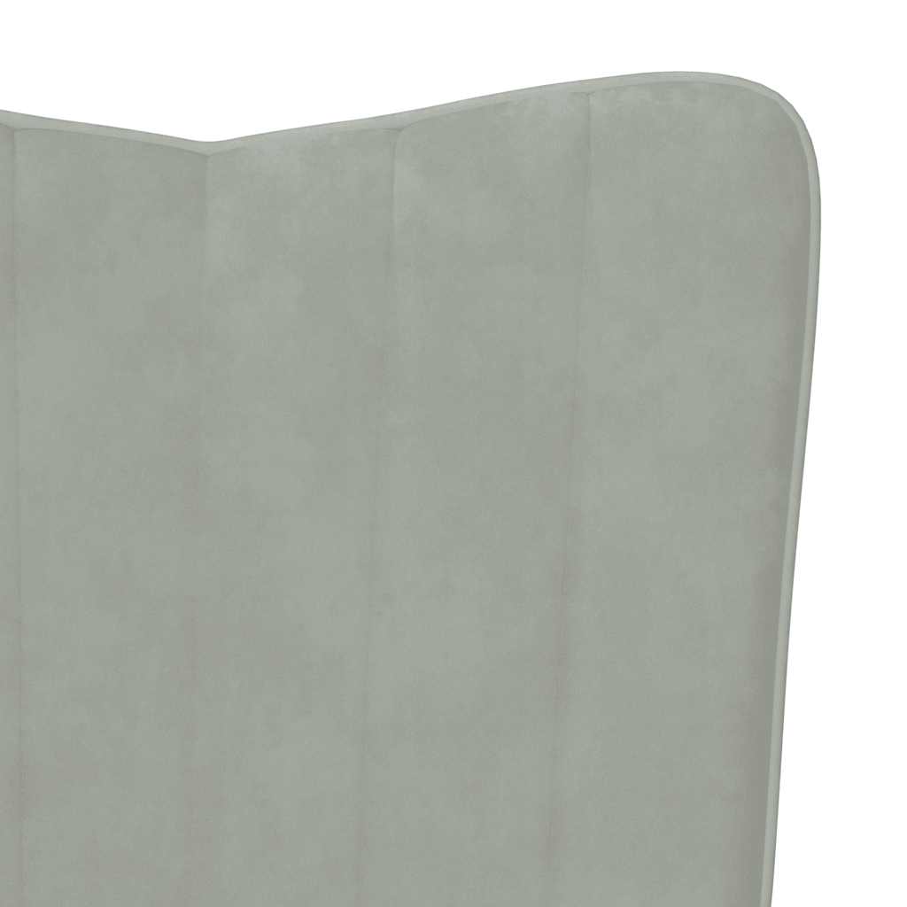 Fauteuil à bascule en velours gris clair