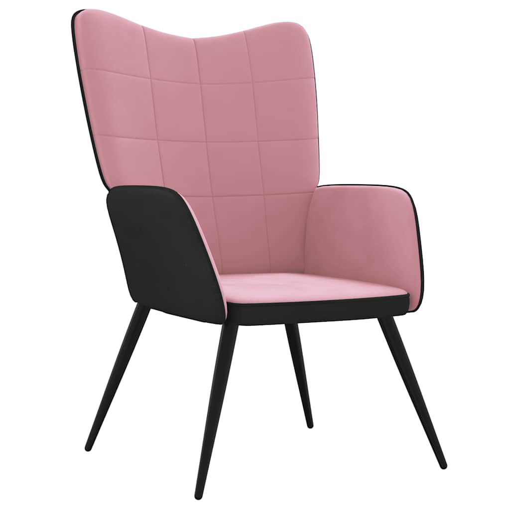 Relaxsessel Rosa Samt und PVC