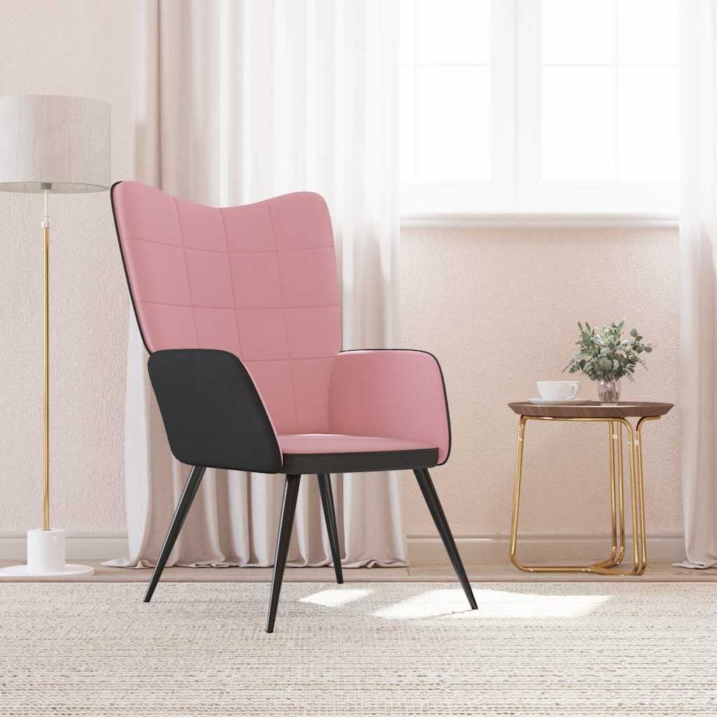 Relaxsessel Rosa Samt und PVC