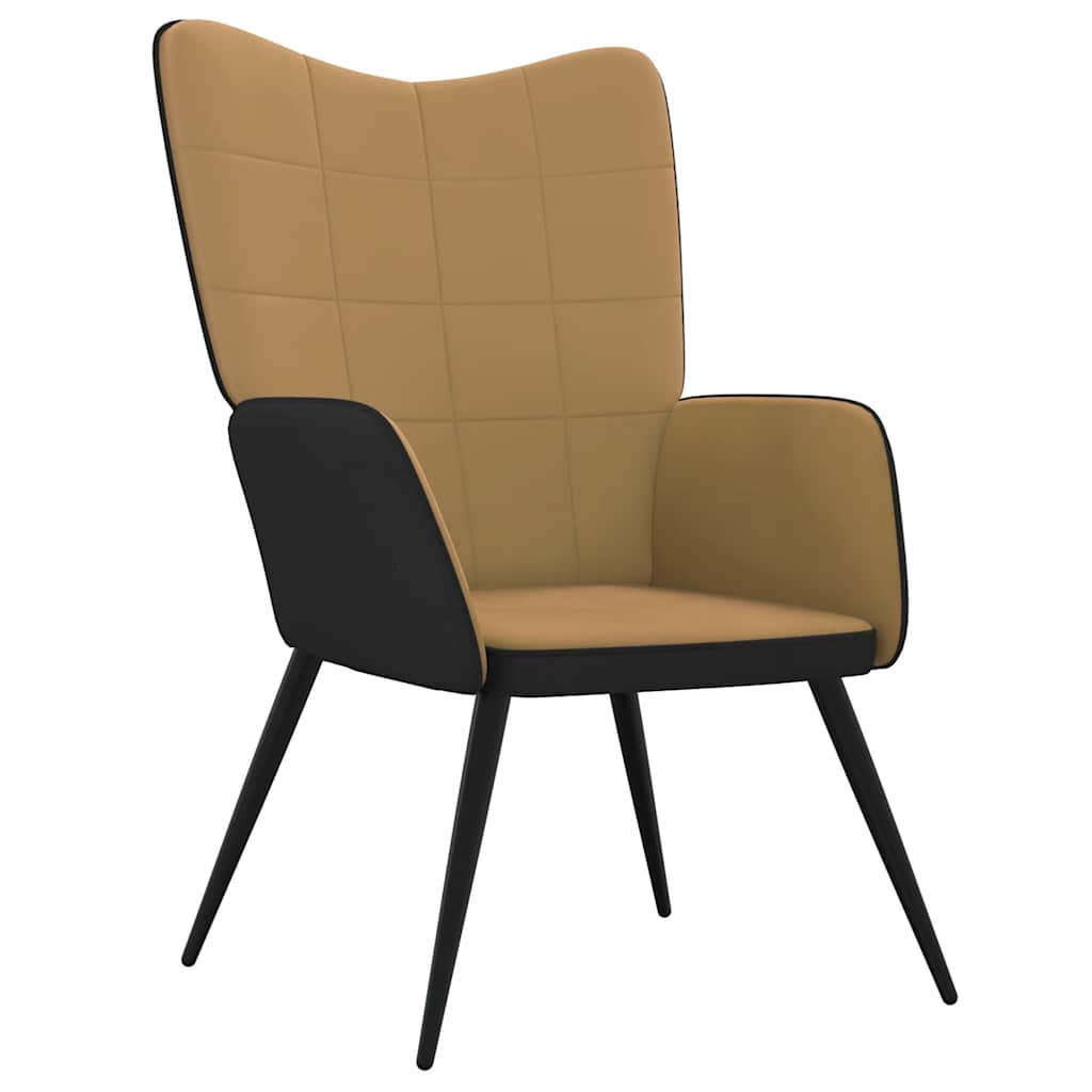 Relaxsessel Braun Samt und PVC