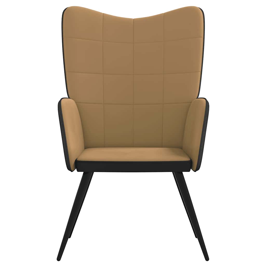Relaxsessel Braun Samt und PVC