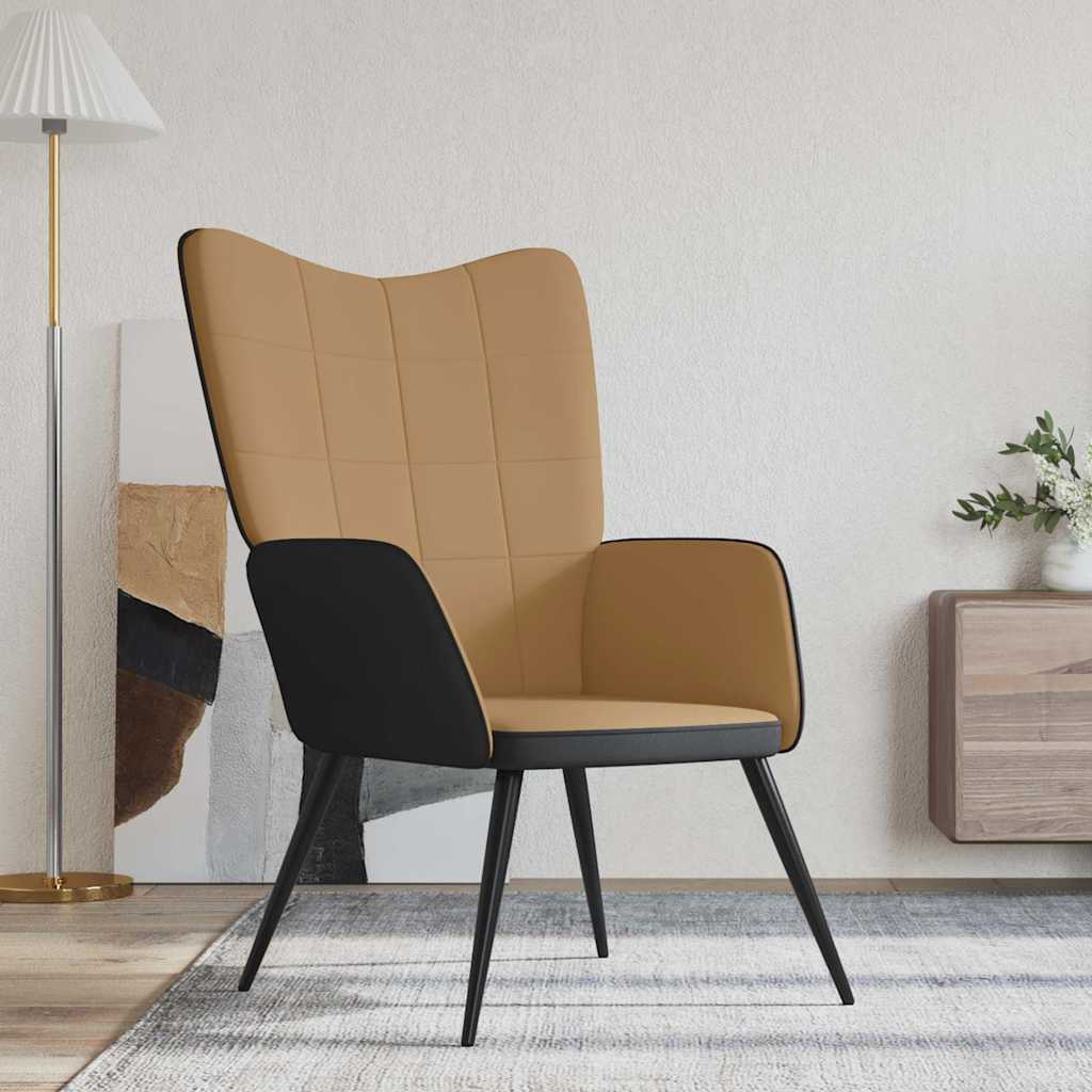 Relaxsessel Braun Samt und PVC