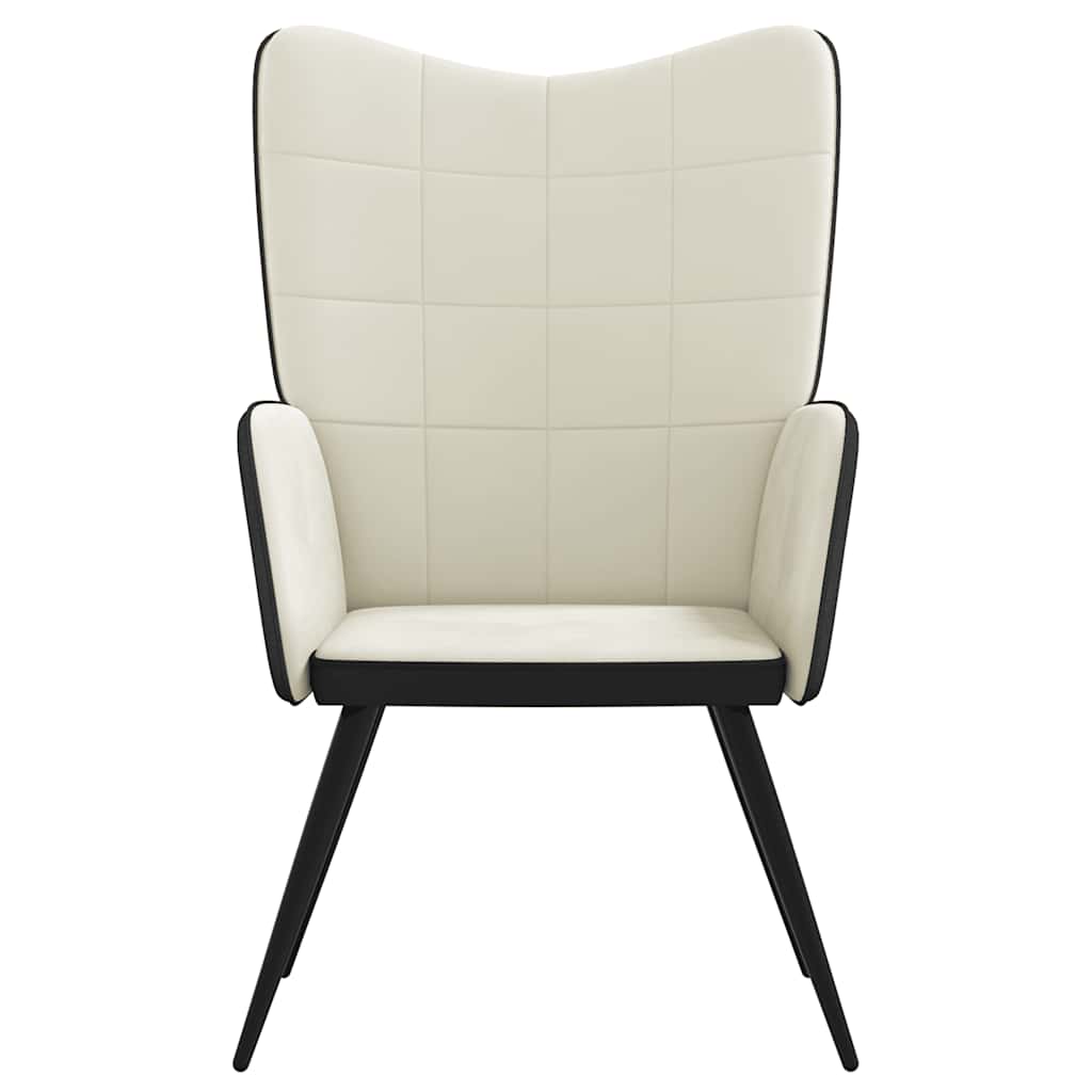 Relaxsessel Cremeweiß Samt und PVC