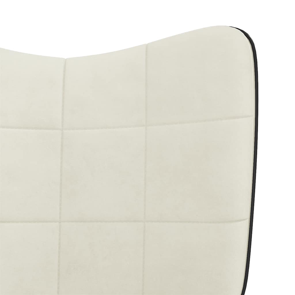 Relaxsessel Cremeweiß Samt und PVC