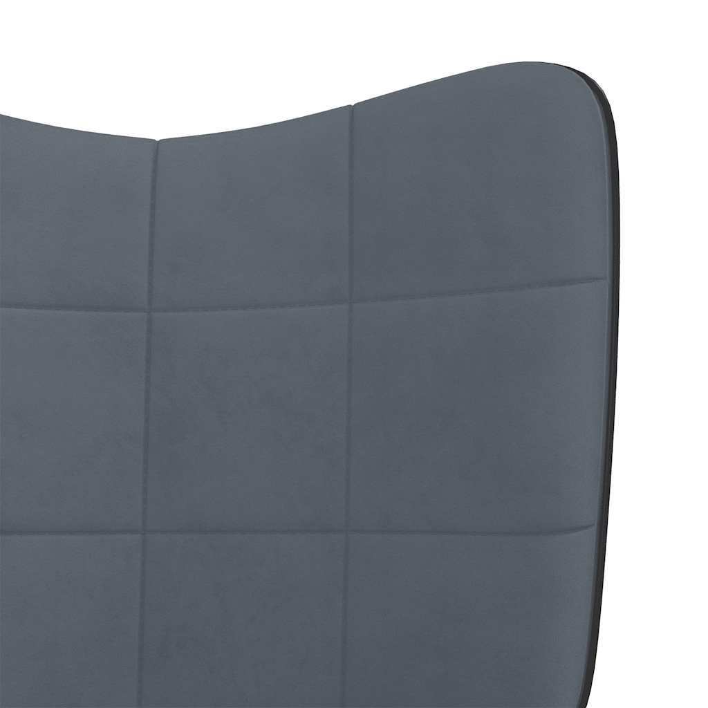 Relaxsessel mit Hocker Dunkelgrau Samt und PVC