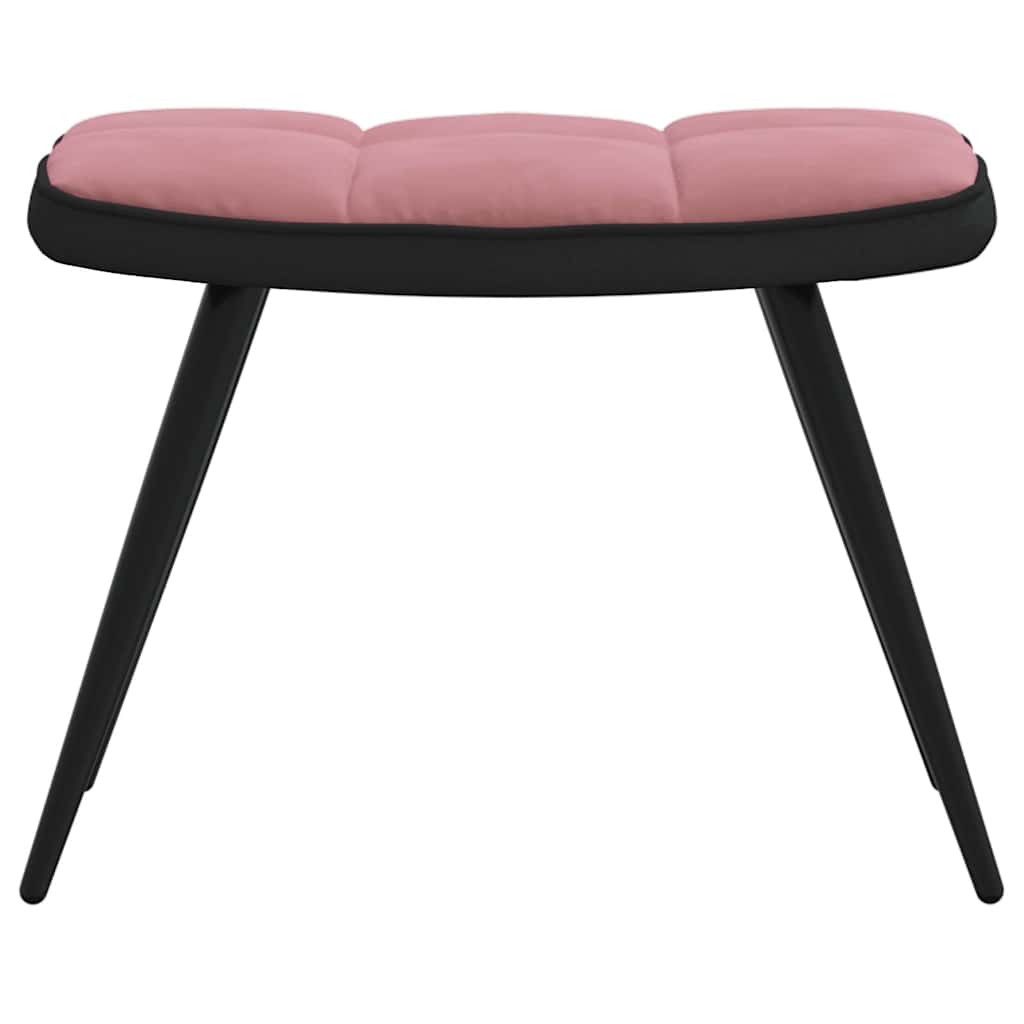 Relaxsessel mit Hocker Rosa Samt und PVC