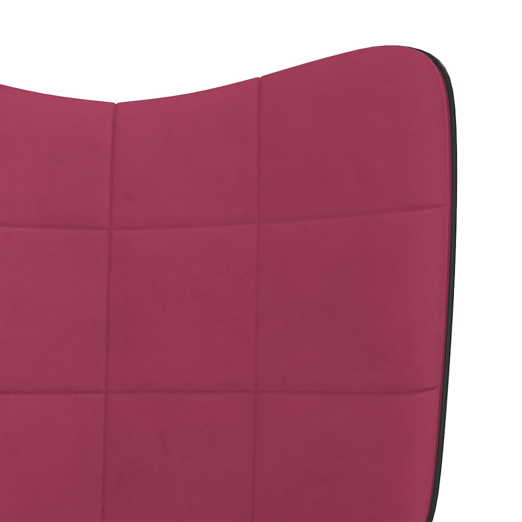 Relaxsessel mit Hocker Weinrot Samt und PVC