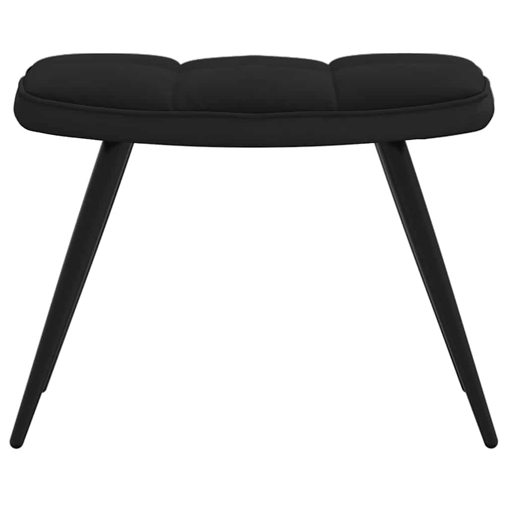 Relaxsessel mit Hocker Schwarz Samt und PVC