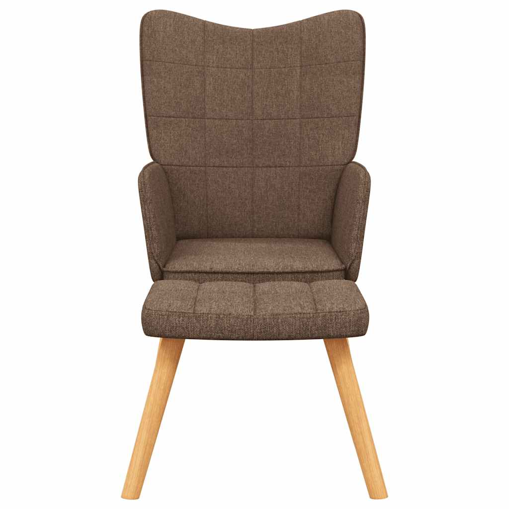 Relaxsessel mit Hocker Braun Stoff