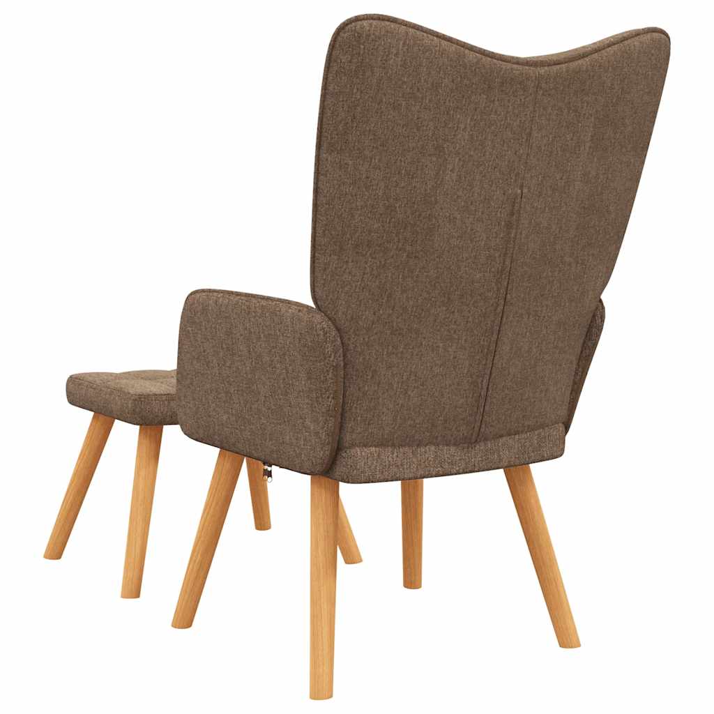 Relaxsessel mit Hocker Braun Stoff