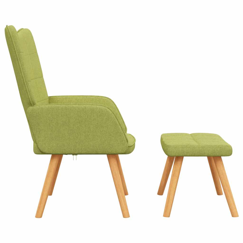 Relaxsessel mit Hocker Grün Stoff