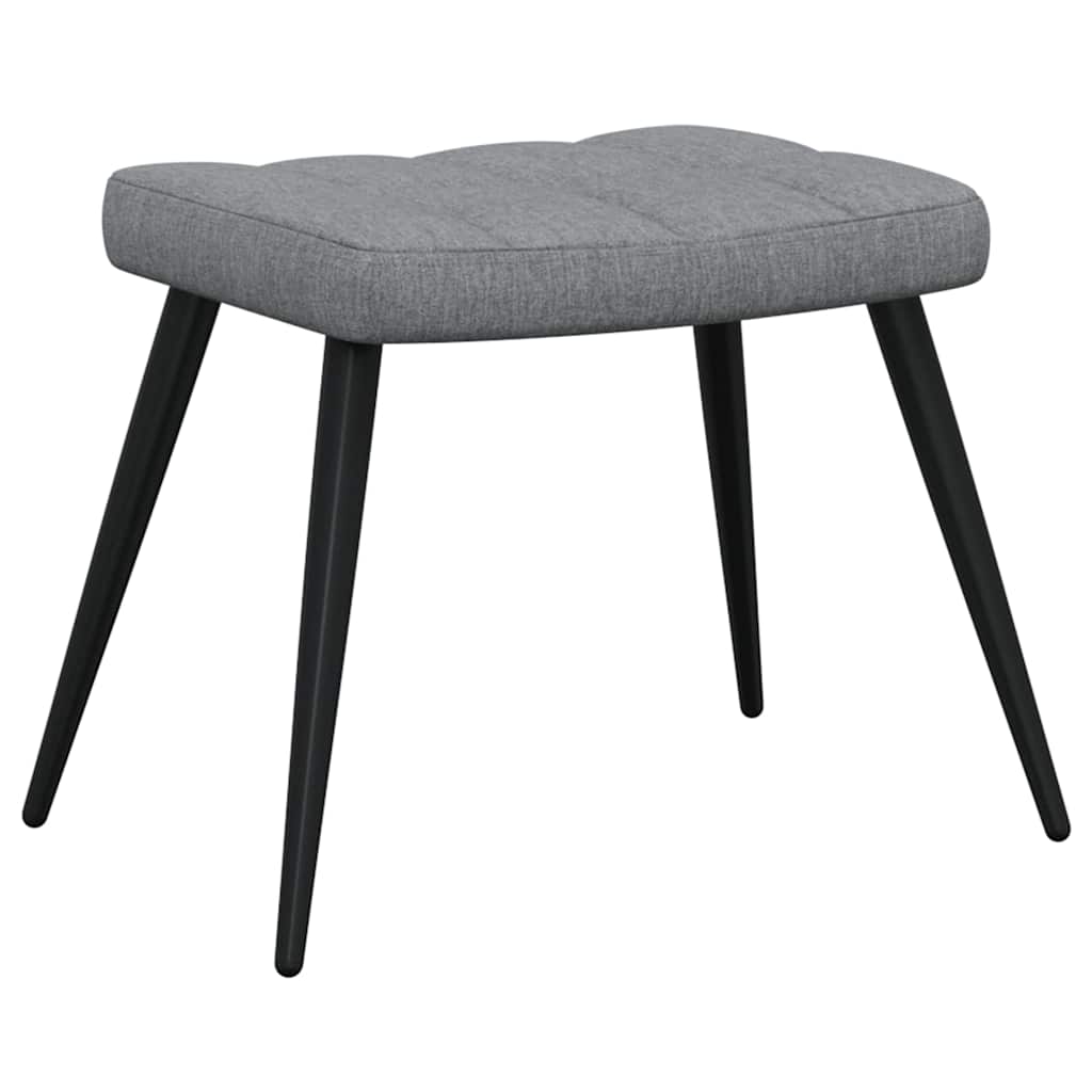 Relaxsessel mit Hocker Hellgrau Stoff