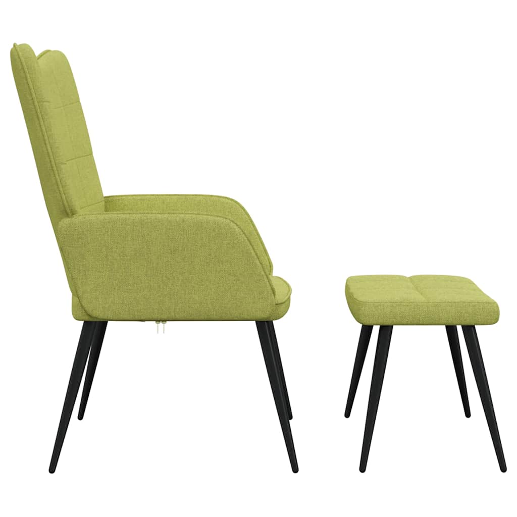 Relaxsessel mit Hocker Grün Stoff