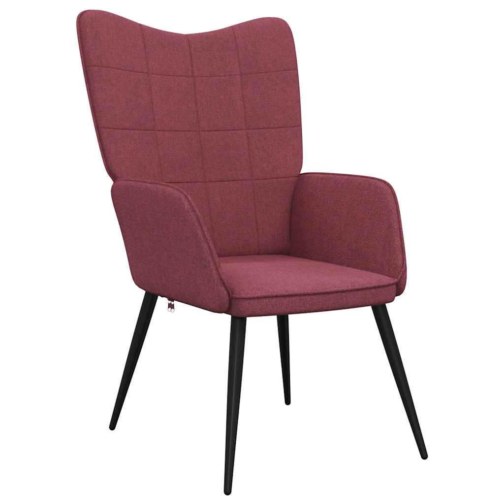 Relaxsessel mit Hocker Weinrot Stoff