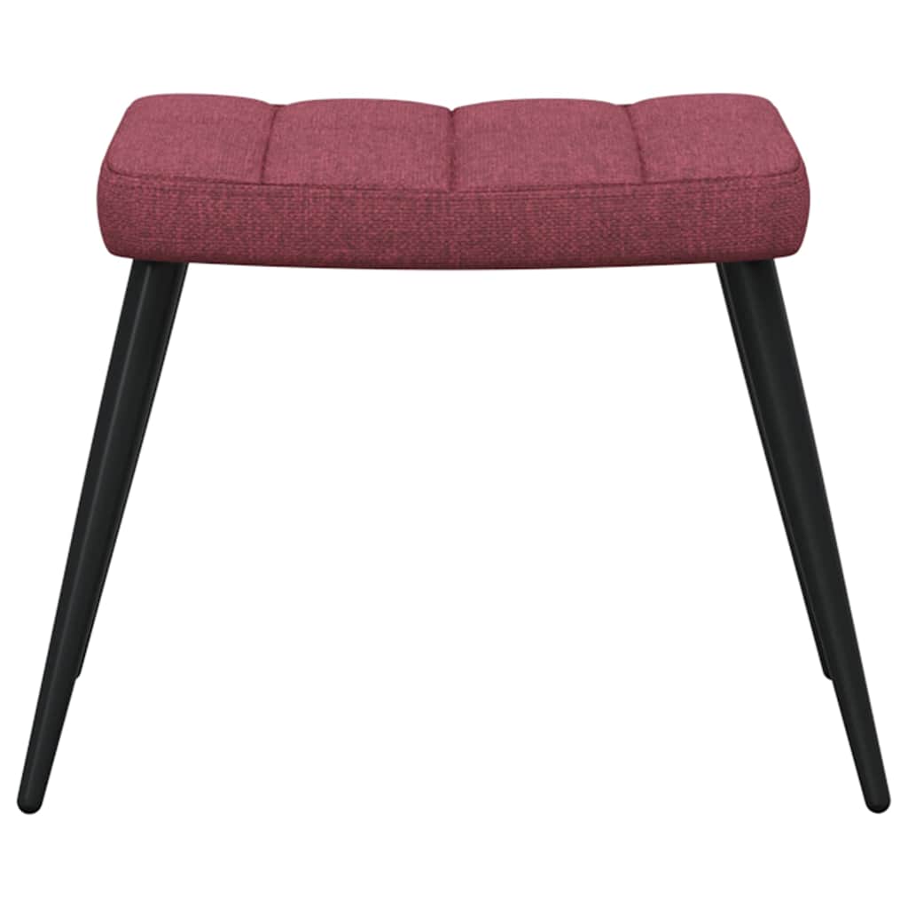 Relaxsessel mit Hocker Weinrot Stoff
