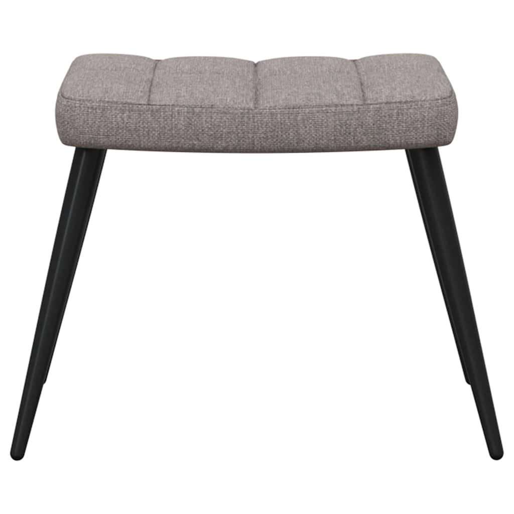 Fauteuil relax avec tabouret en tissu taupe