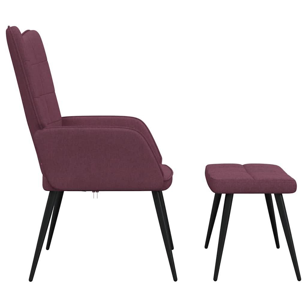 Relaxsessel mit Hocker Lila Stoff