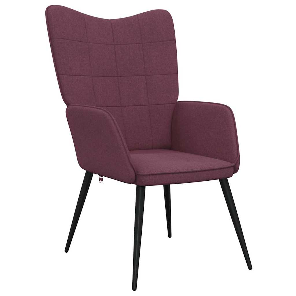 Relaxsessel mit Hocker Lila Stoff
