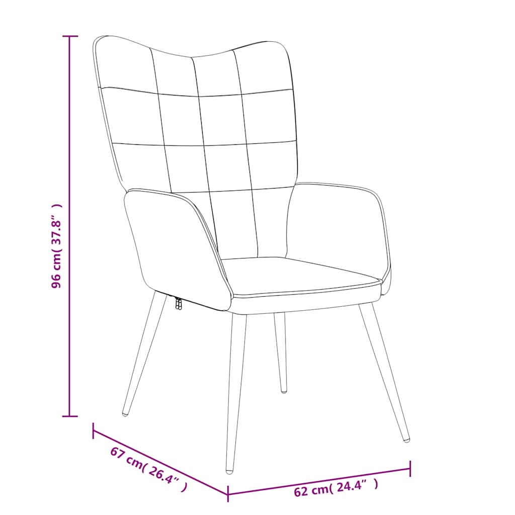 Relaxsessel mit Hocker Lila Stoff