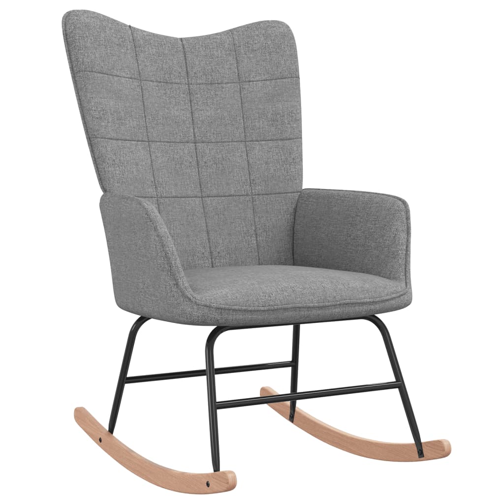 Fauteuil à bascule en tissu gris clair