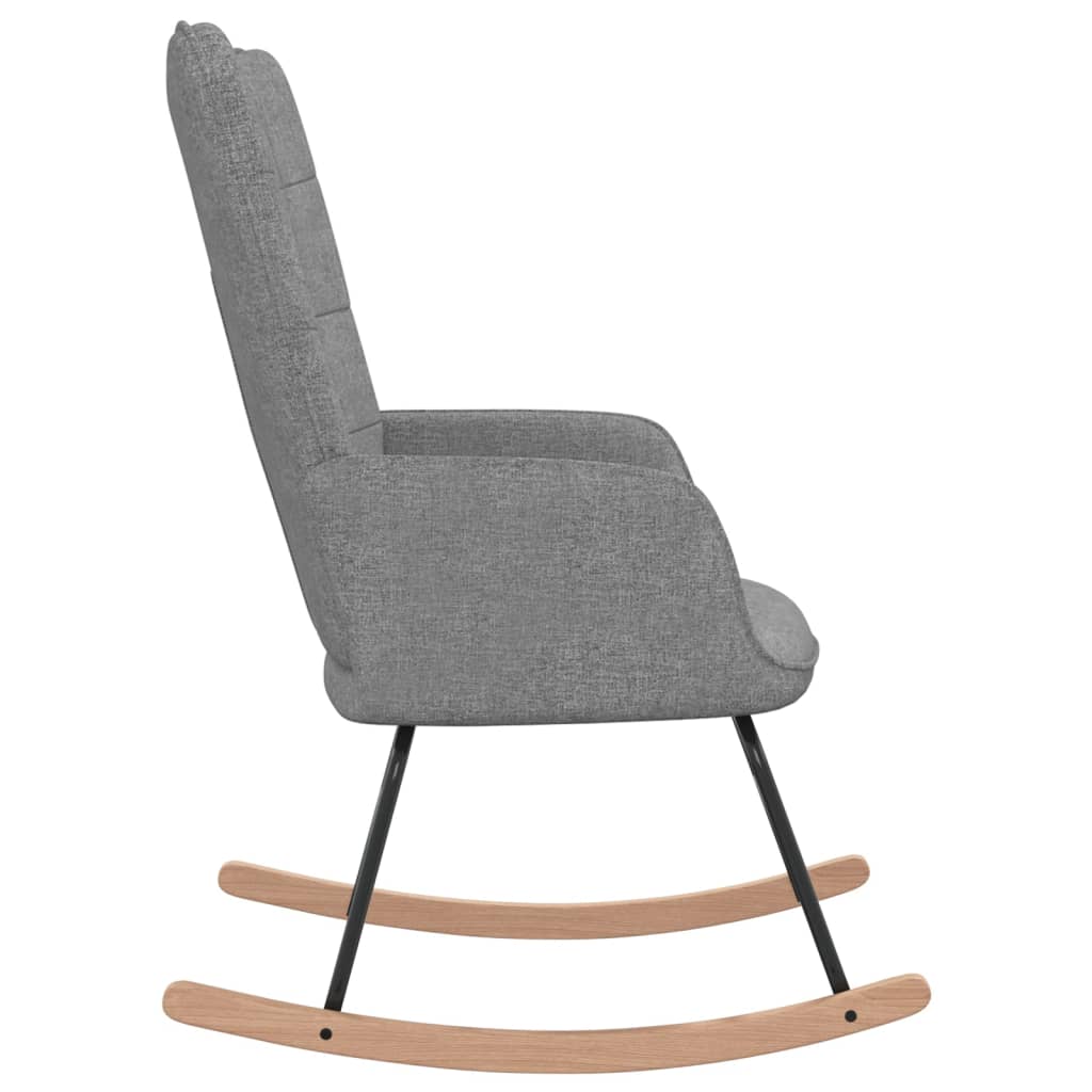 Fauteuil à bascule en tissu gris clair