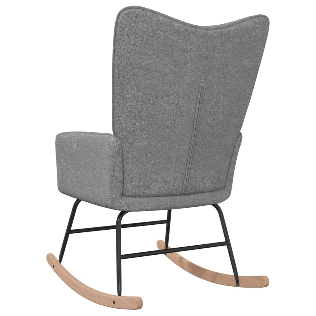 Fauteuil à bascule en tissu gris clair