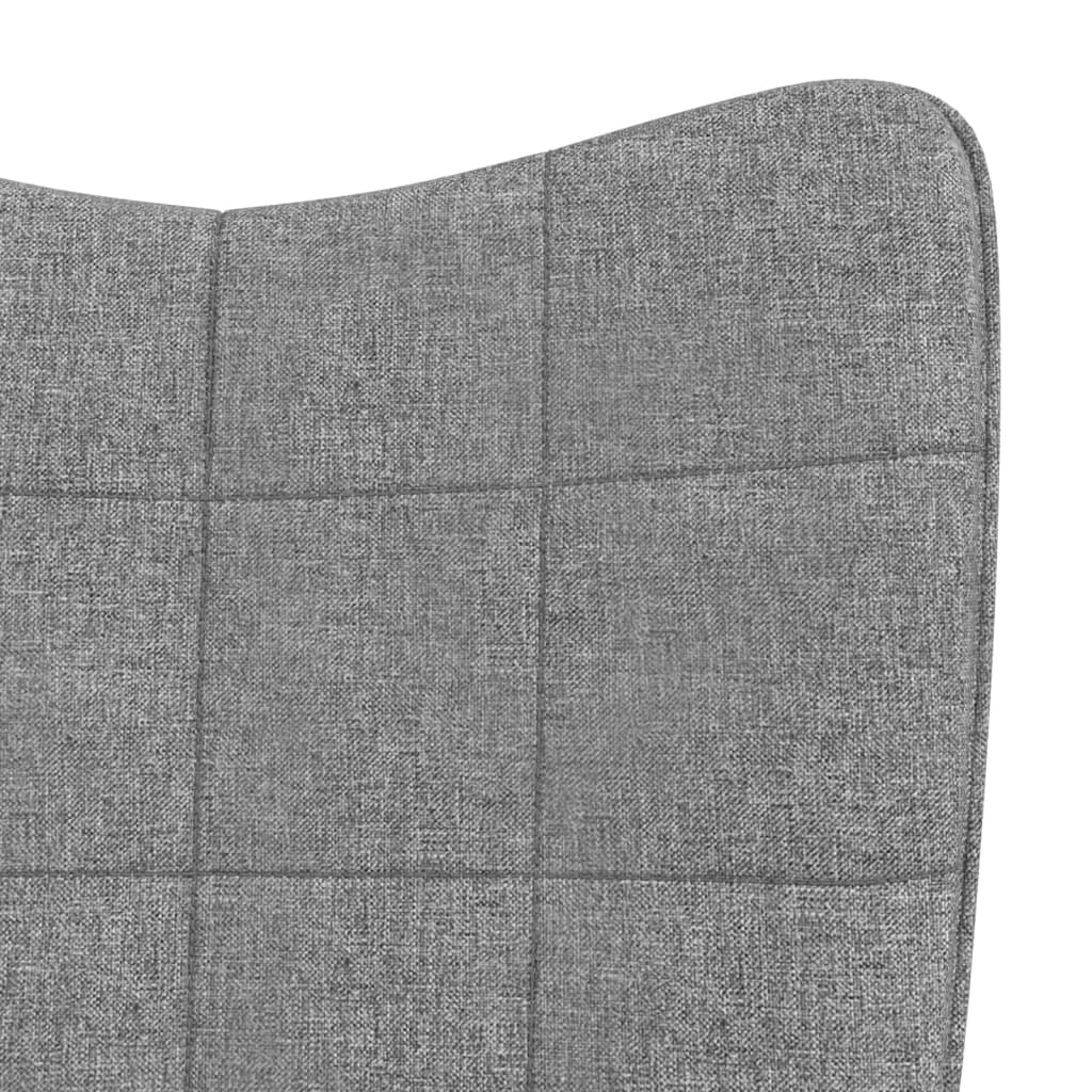 Fauteuil à bascule en tissu gris clair