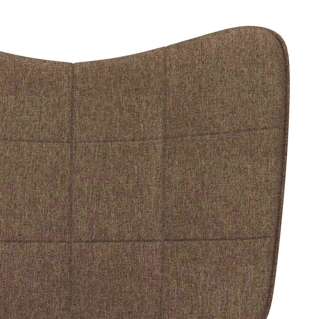 Schaukelsessel mit Hocker Braun Stoff