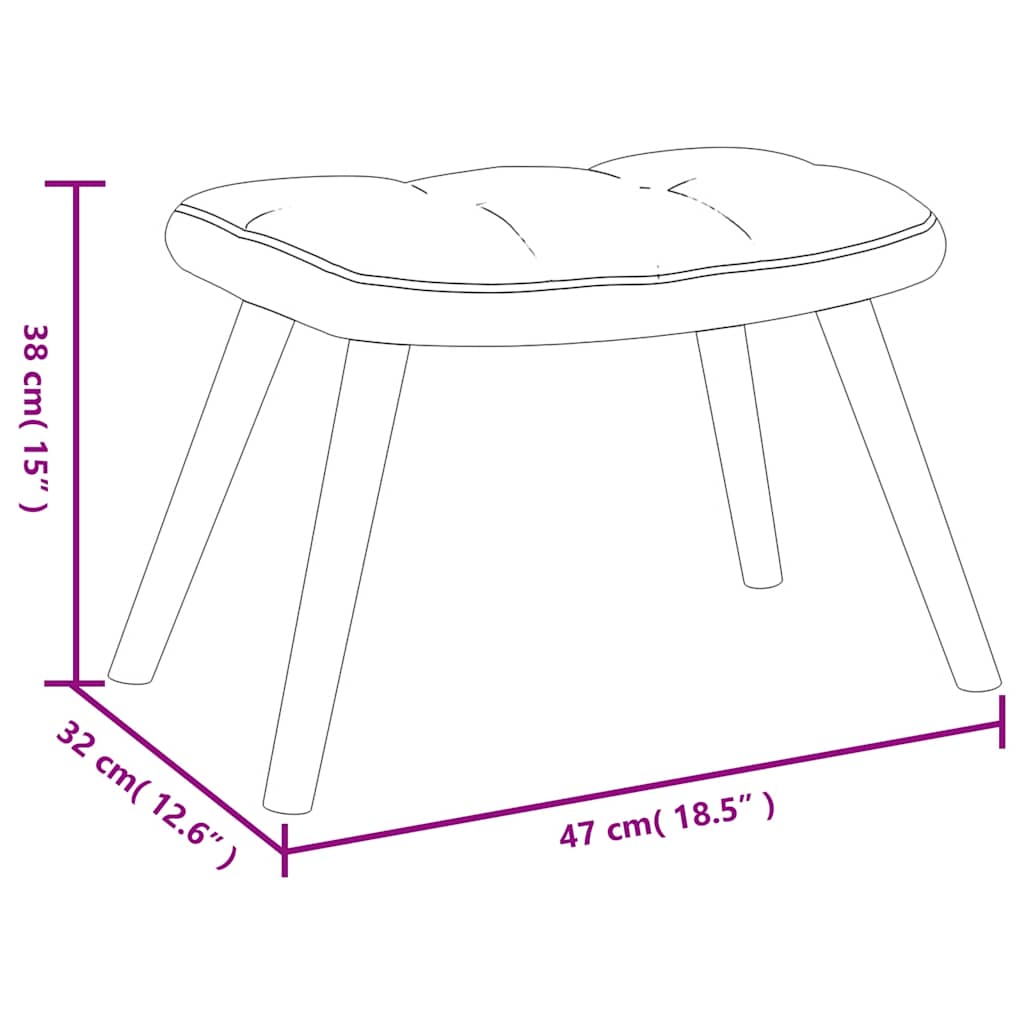 Relaxsessel mit Hocker Schwarz Samt