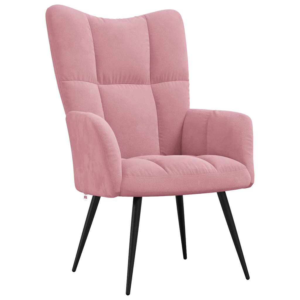 Relaxsessel mit Hocker Rosa Samt