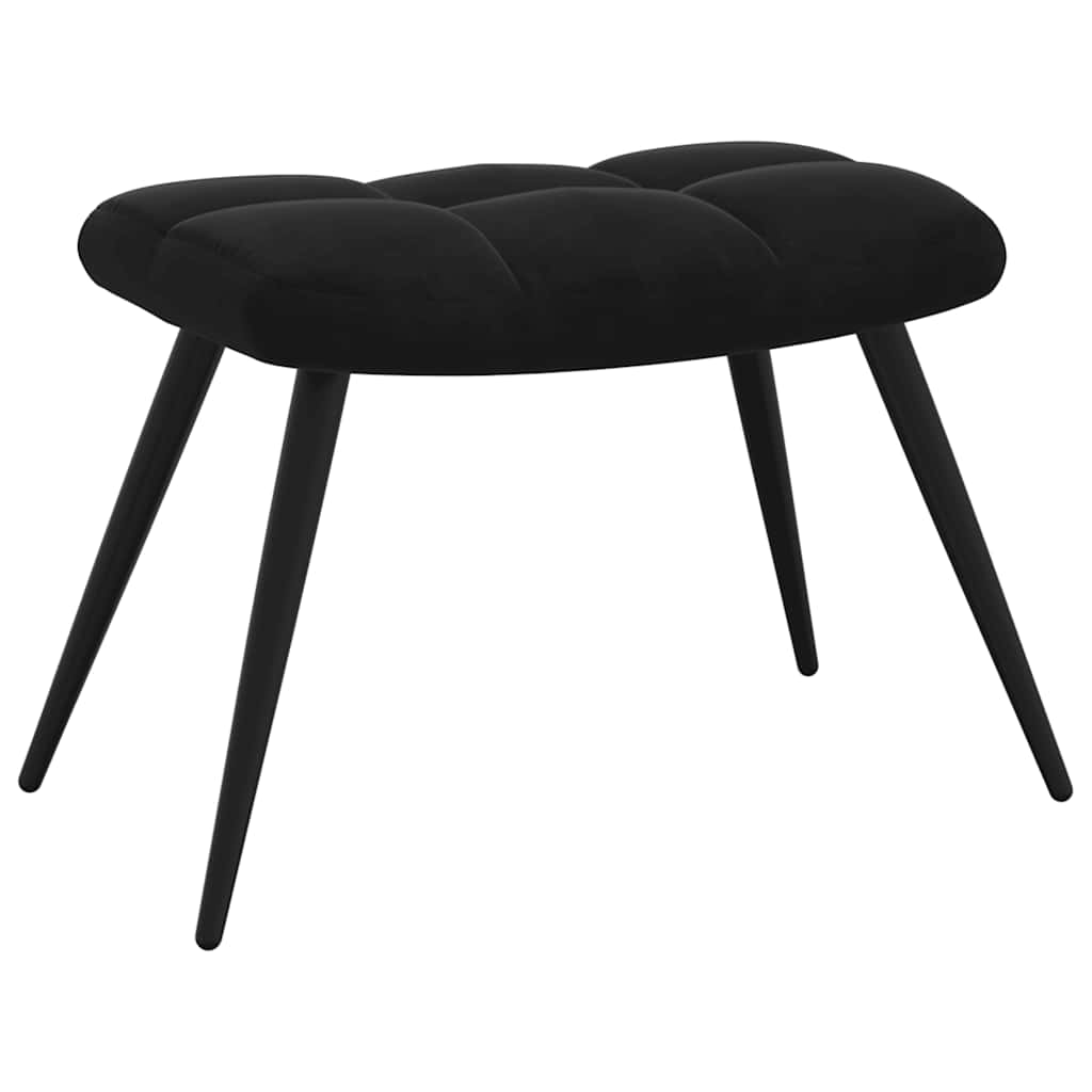 Relaxsessel mit Hocker Schwarzer Samt