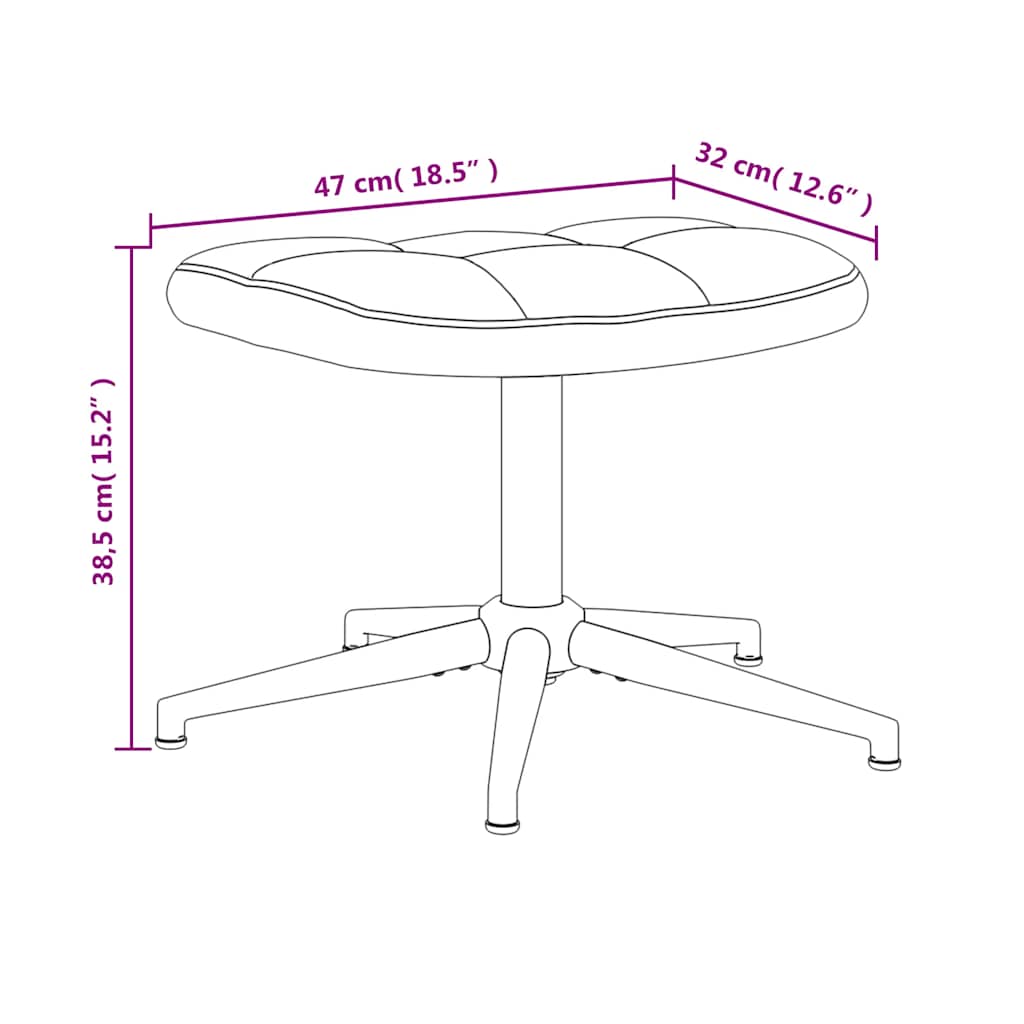 Relaxsessel mit Hocker Hellgrau Samt